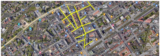 Plan der betroffenen Strassen