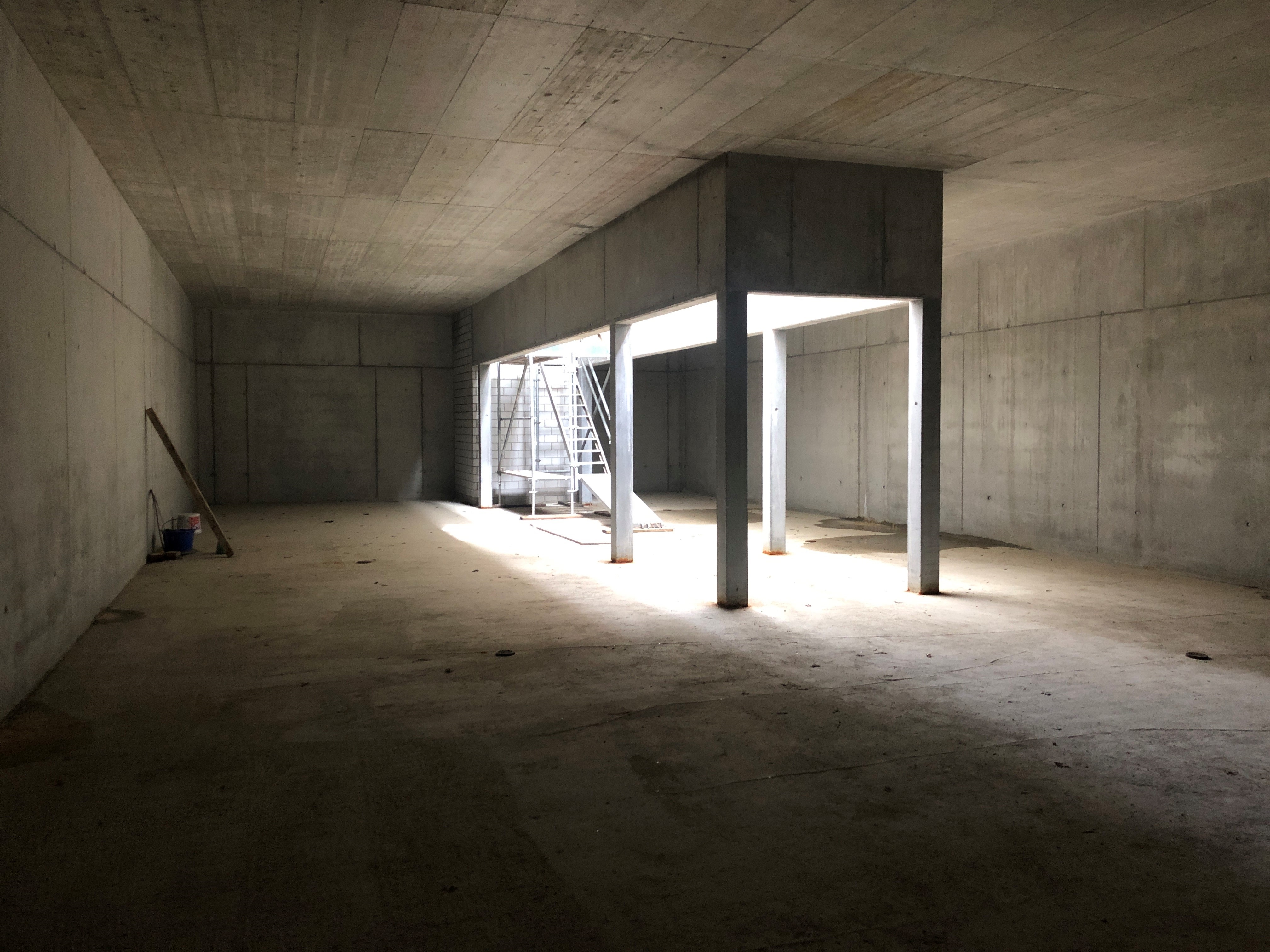 Leeres Pumpwerk im Rohbau - Energieverbund Bielersee