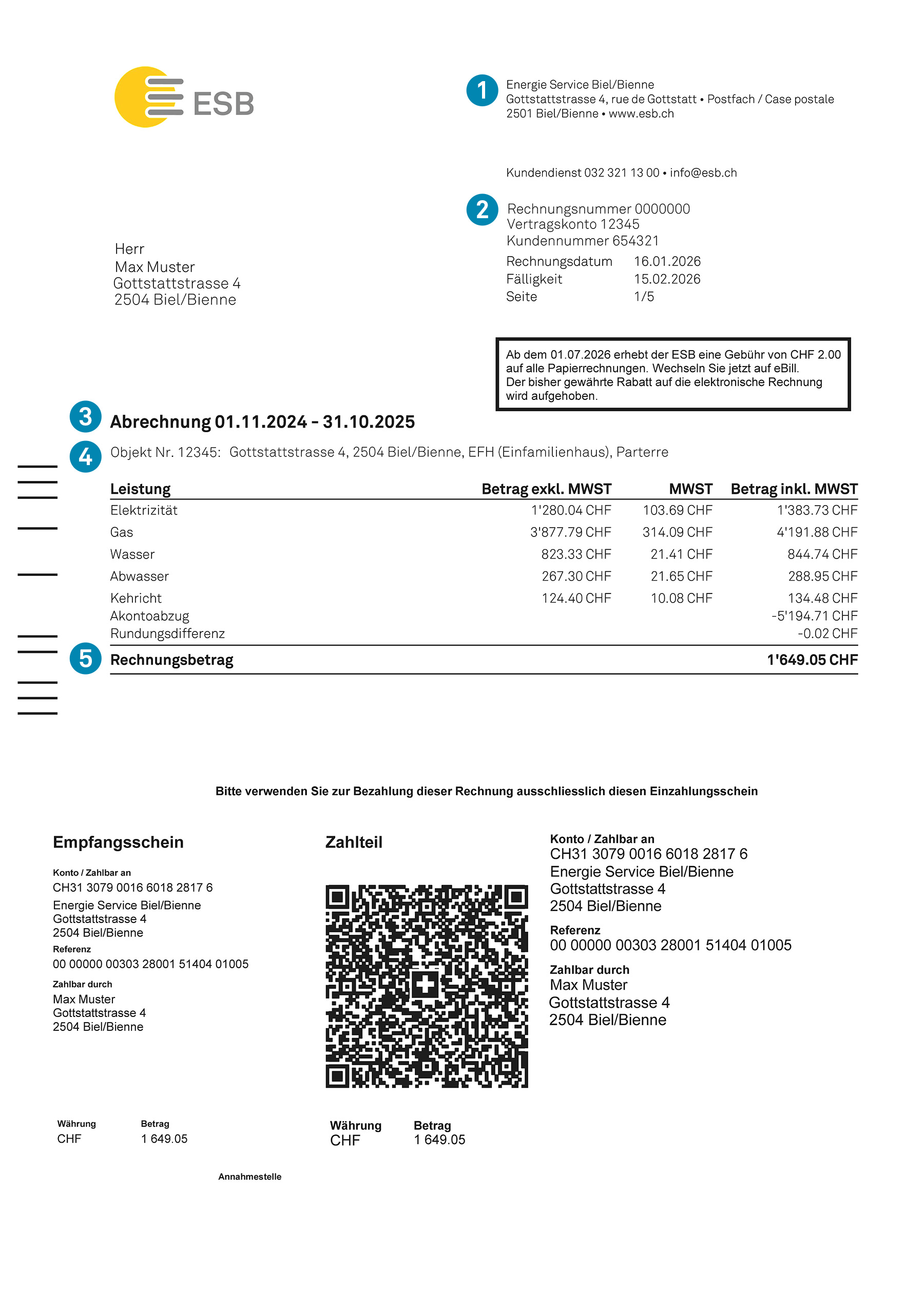 ESB-Musterrechnung Deckblatt