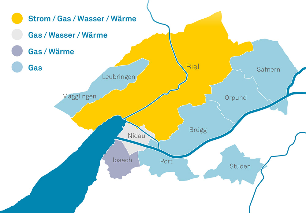 Karte des ESB Versorgungsgebiet